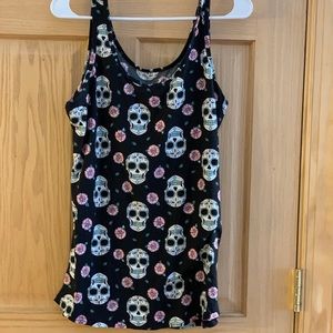 Sugar skull stretch tank